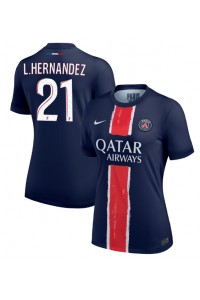 Paris Saint-Germain Lucas Hernandez #21 Voetbaltruitje Thuis tenue Dames 2024-25 Korte Mouw